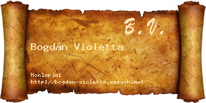 Bogdán Violetta névjegykártya